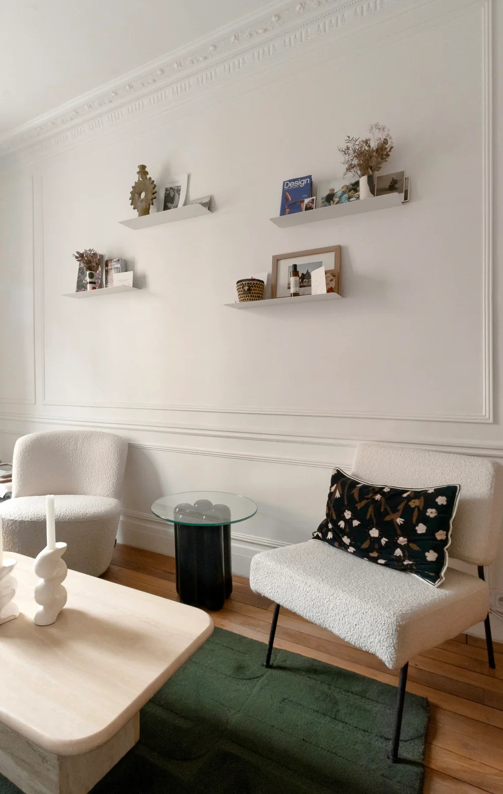 TAVOLINO GUÉRIDON IN CERAMICA E VETRO